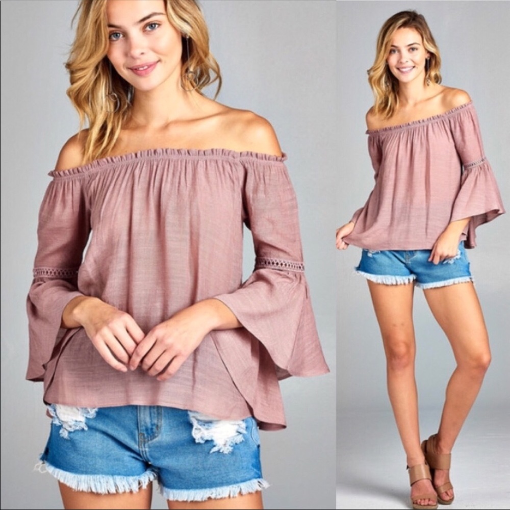 Bell Sleeve Off The Shoulder Top